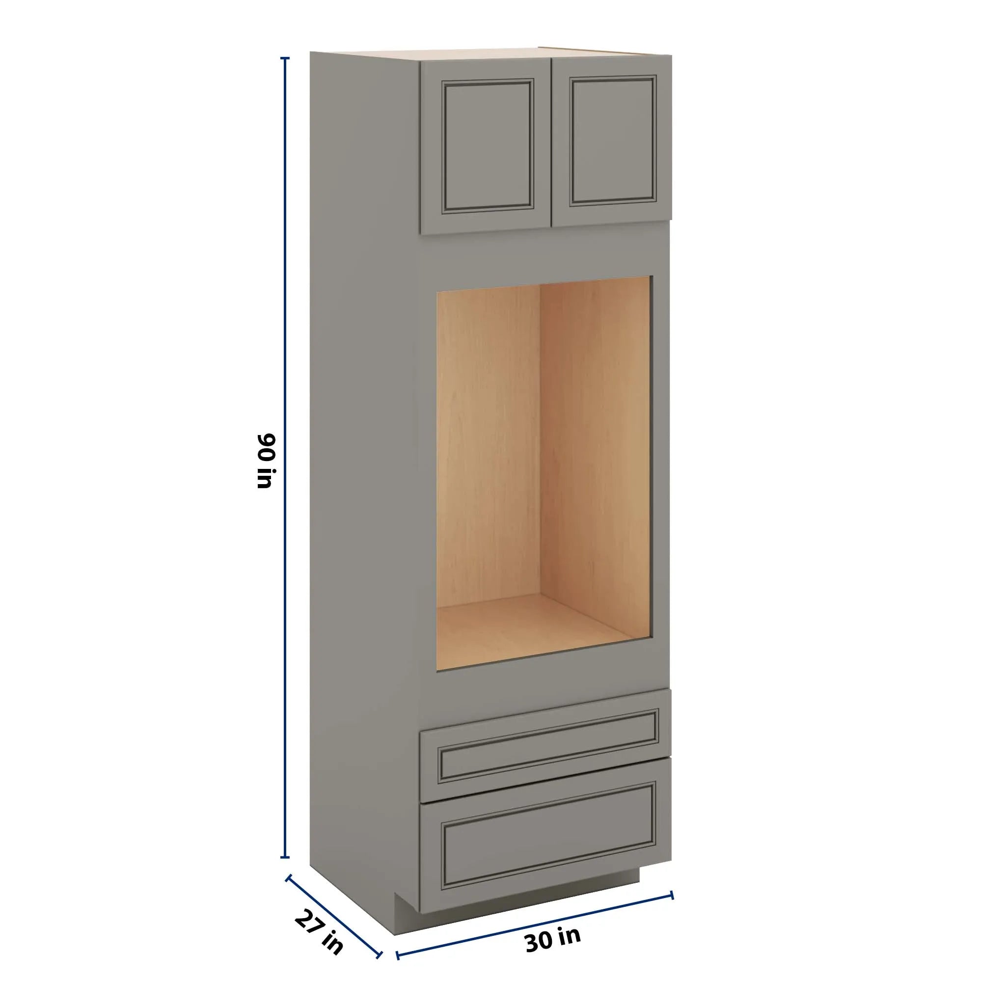 J&K Greige K3 Single Oven w/Two (2) Bottom Drawers 30" W x 90" H x 27" D