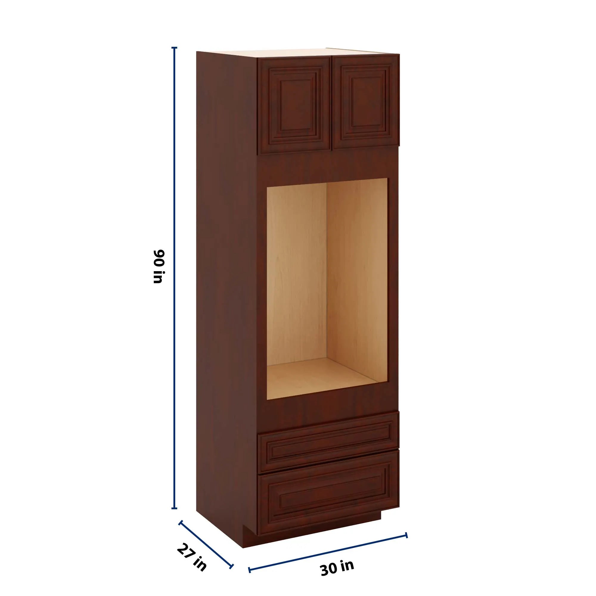 J&K Mahogany J5 Single Oven w/Two (2) Bottom Drawers 30" W x 90" H x 27" D