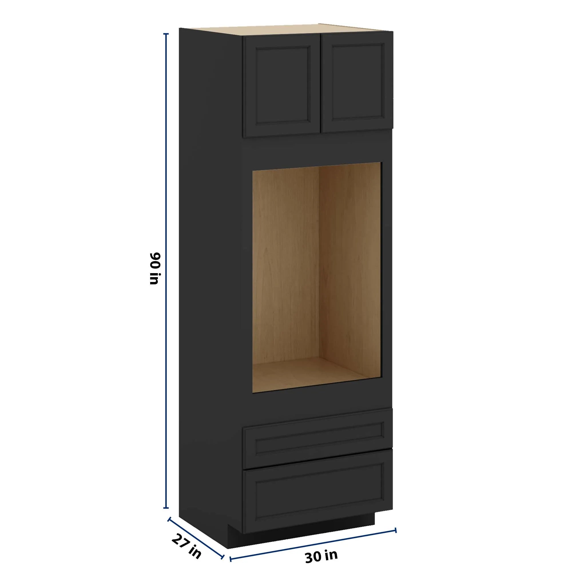 J&K Charcoal E2 Single Oven w/Two (2) Bottom Drawers 30" W x 90" H x 27" D
