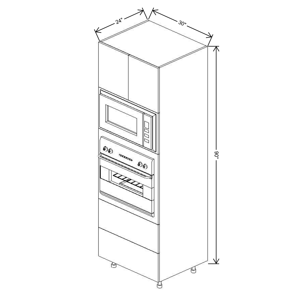 Fabuwood Illume Catalina Bianco Matte 90"H Combo Oven w/2 Drawers