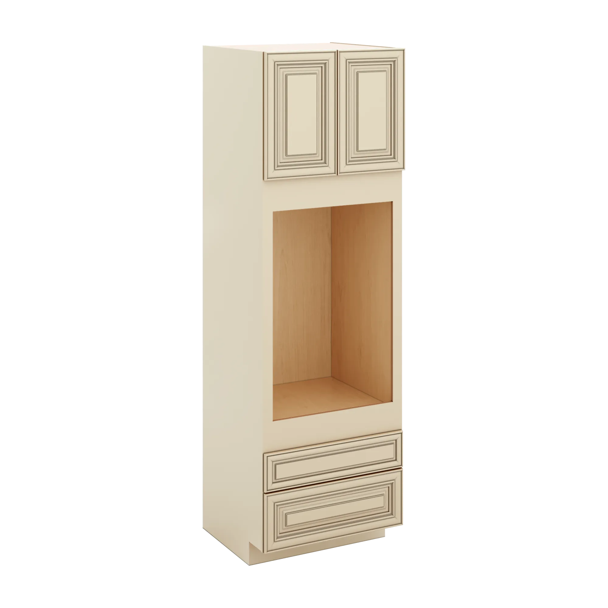 J&K Creme Glazed A7 Single Oven w/Two (2) Bottom Drawers 30" W x 96" H x 27" D