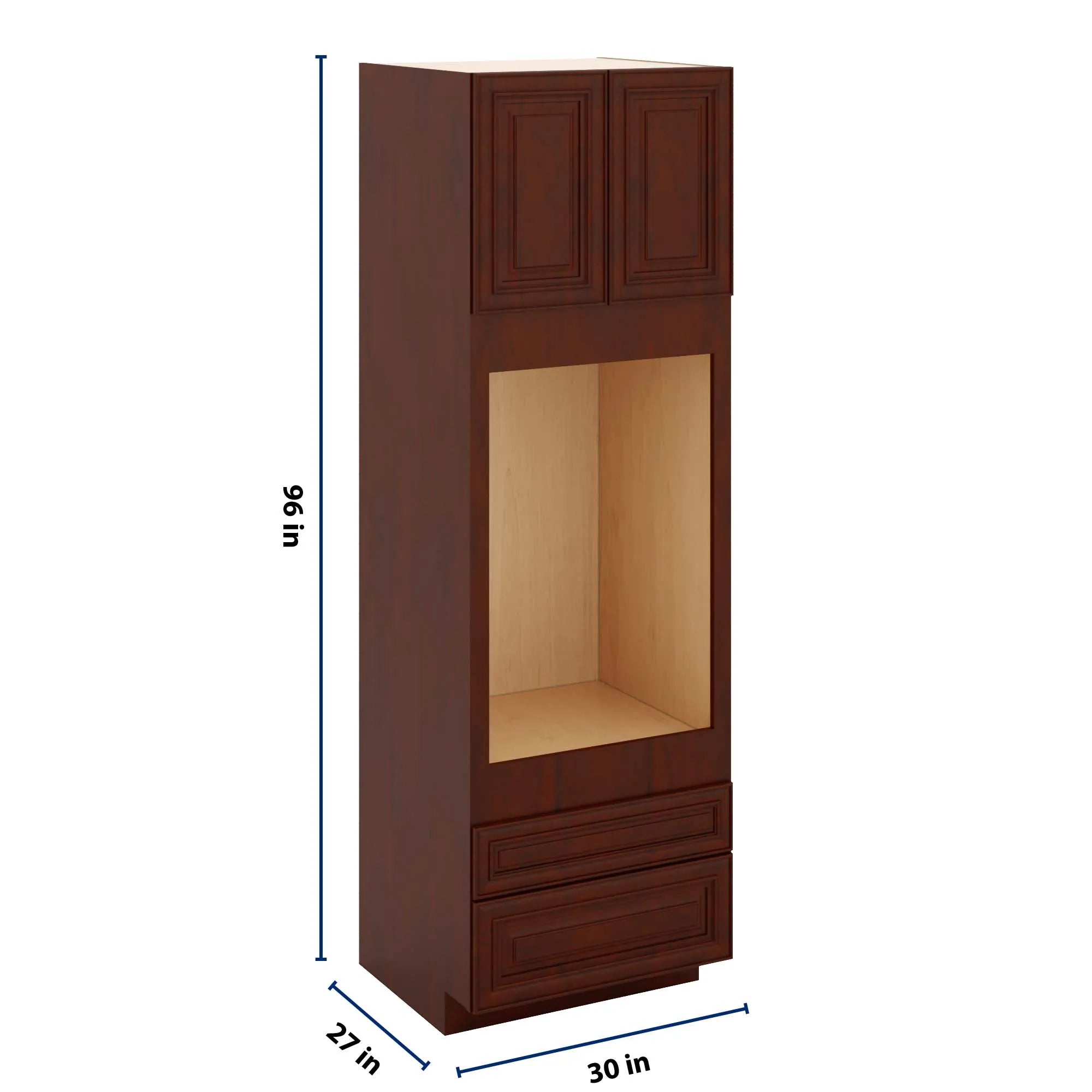 J&K Mahogany J5 Single Oven w/Two (2) Bottom Drawers 30" W x 96" H x 27" D
