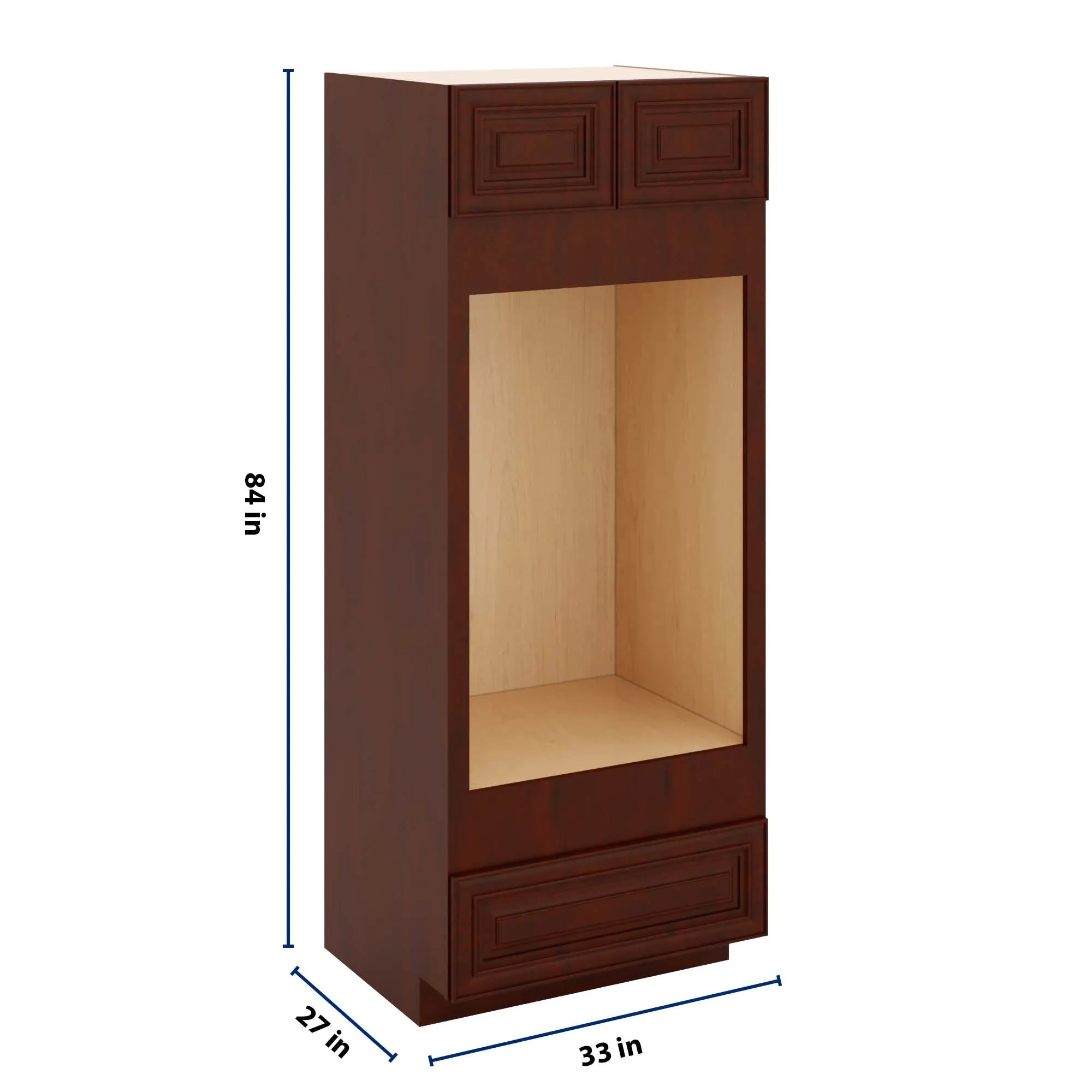 J&K Mahogany J5 Double Oven w/One (1) Bottom Drawer 33" W x 84" H x 27" D