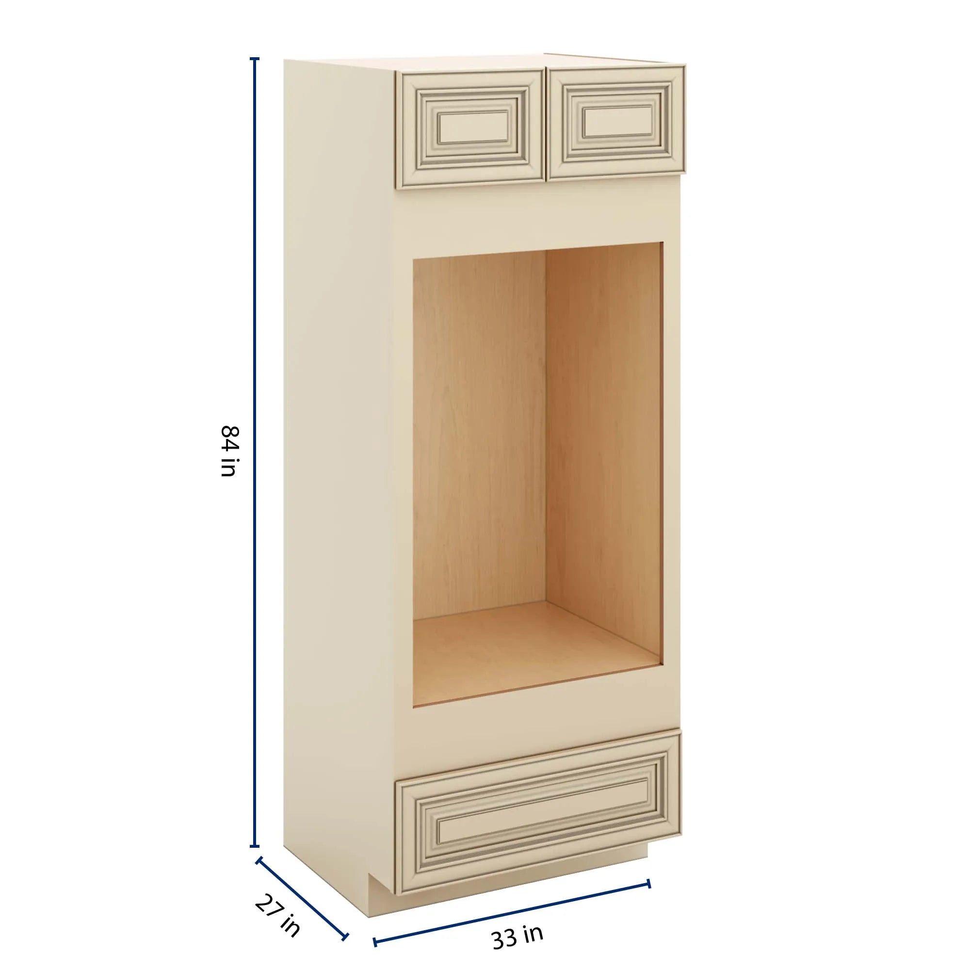 J&K Creme Glazed A7 Double Oven w/One (1) Bottom Drawer 33" W x 84" H x 27" D