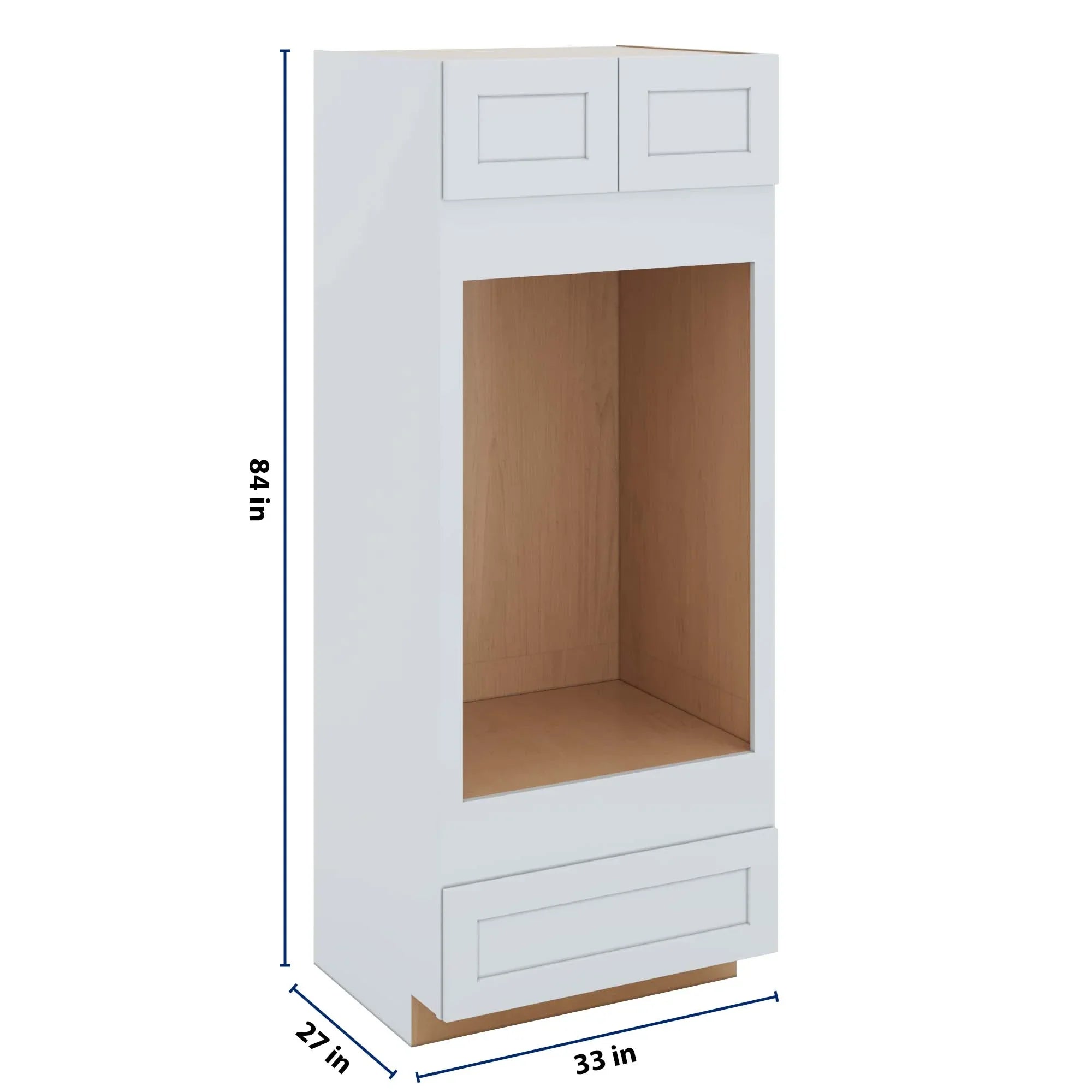 J&K White Shaker S8 Double Oven w/One (1) Bottom Drawer 33" W x 84" H x 27" D