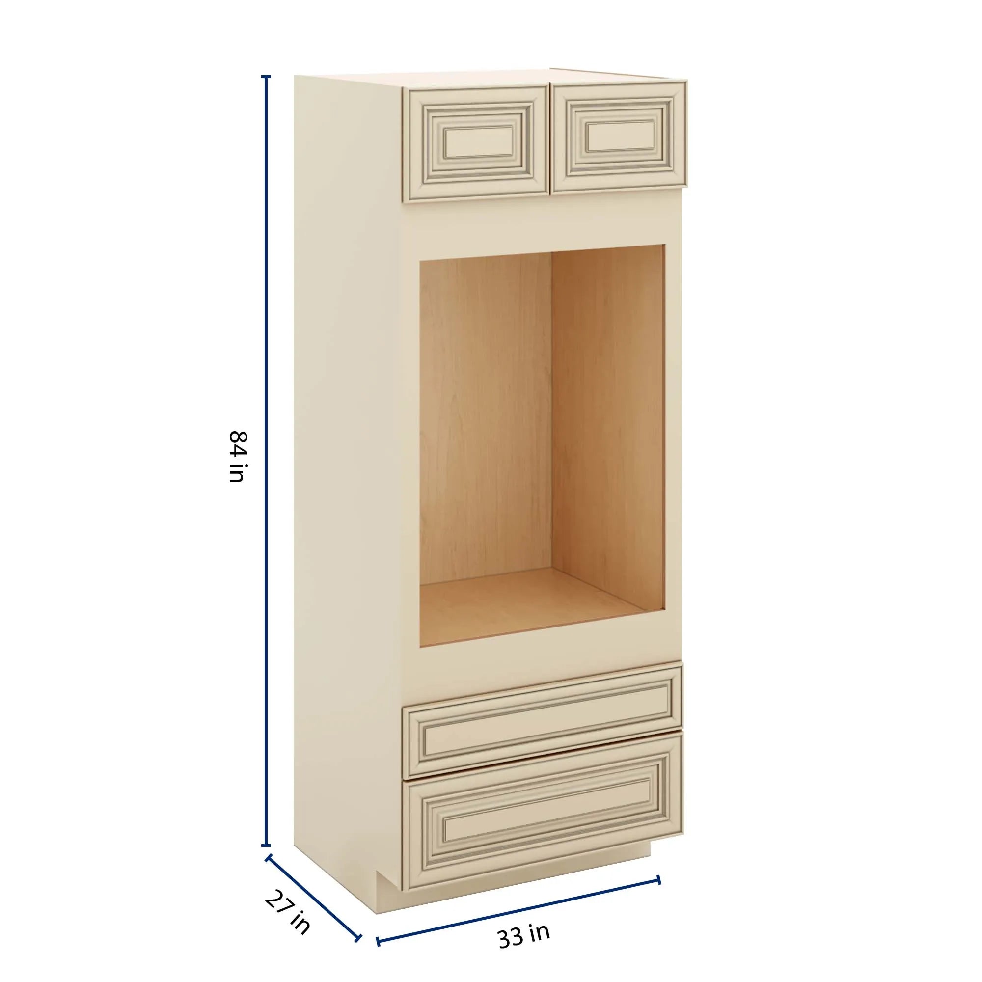 J&K Creme Glazed A7 Single Oven w/Two (2) Bottom Drawers 33" W x 84" H x 27" D