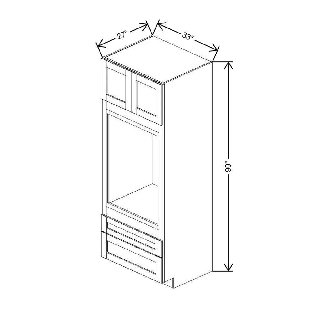 J&K Dove E1 Single Oven w/Two (2) Bottom Drawers 33" W x 90" H x 27" D