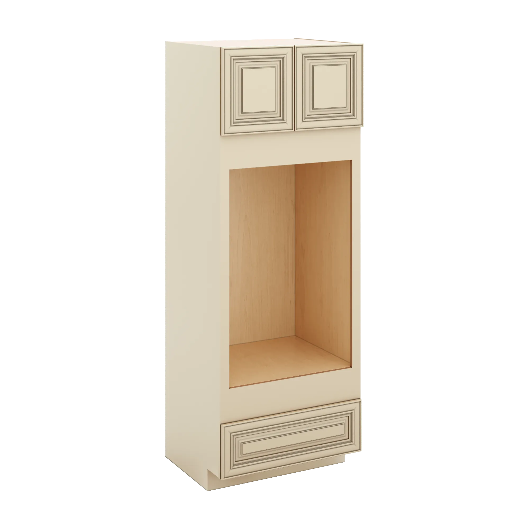 J&K Creme Glazed A7 Double Oven w/One (1) Bottom Drawer 33" W x 90" H x 27" D