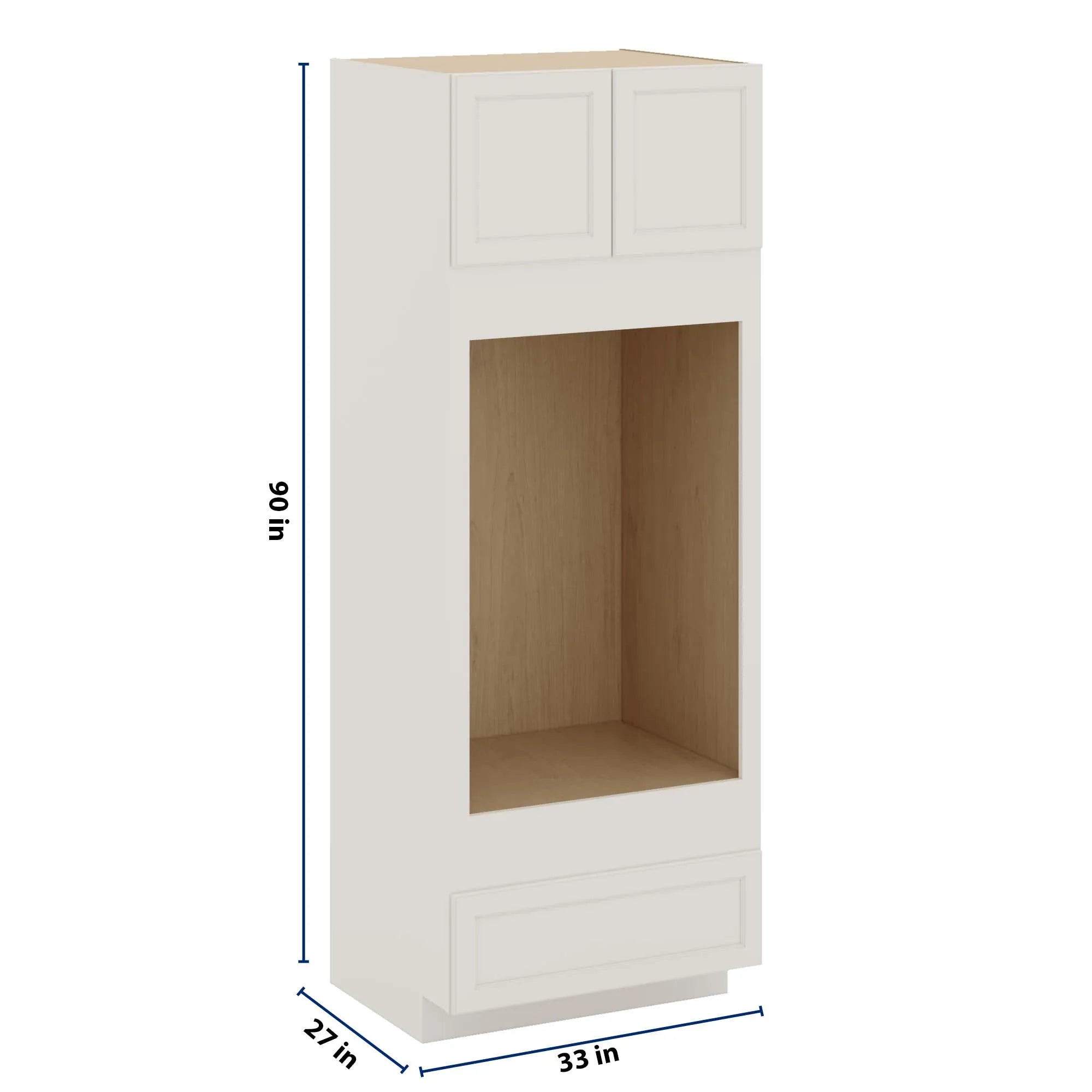 J&K Dove E1 Double Oven w/One (1) Bottom Drawer 33" W x 90" H x 27" D