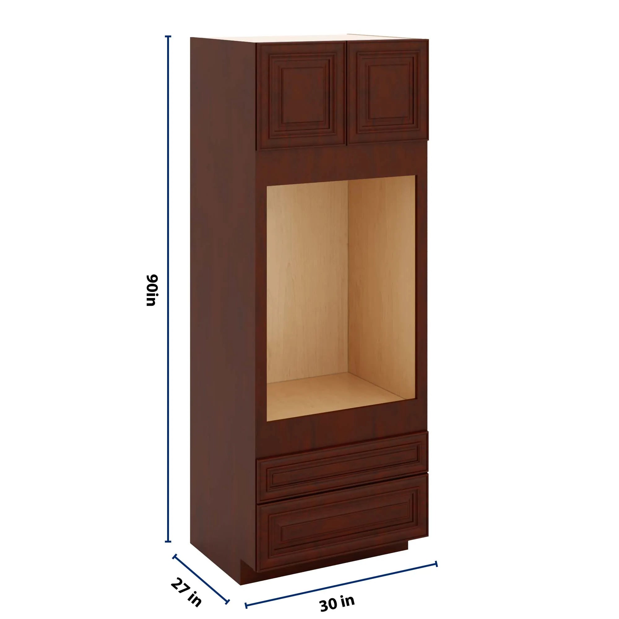 J&K Mahogany J5 Single Oven w/Two (2) Bottom Drawers 33" W x 90" H x 27" D