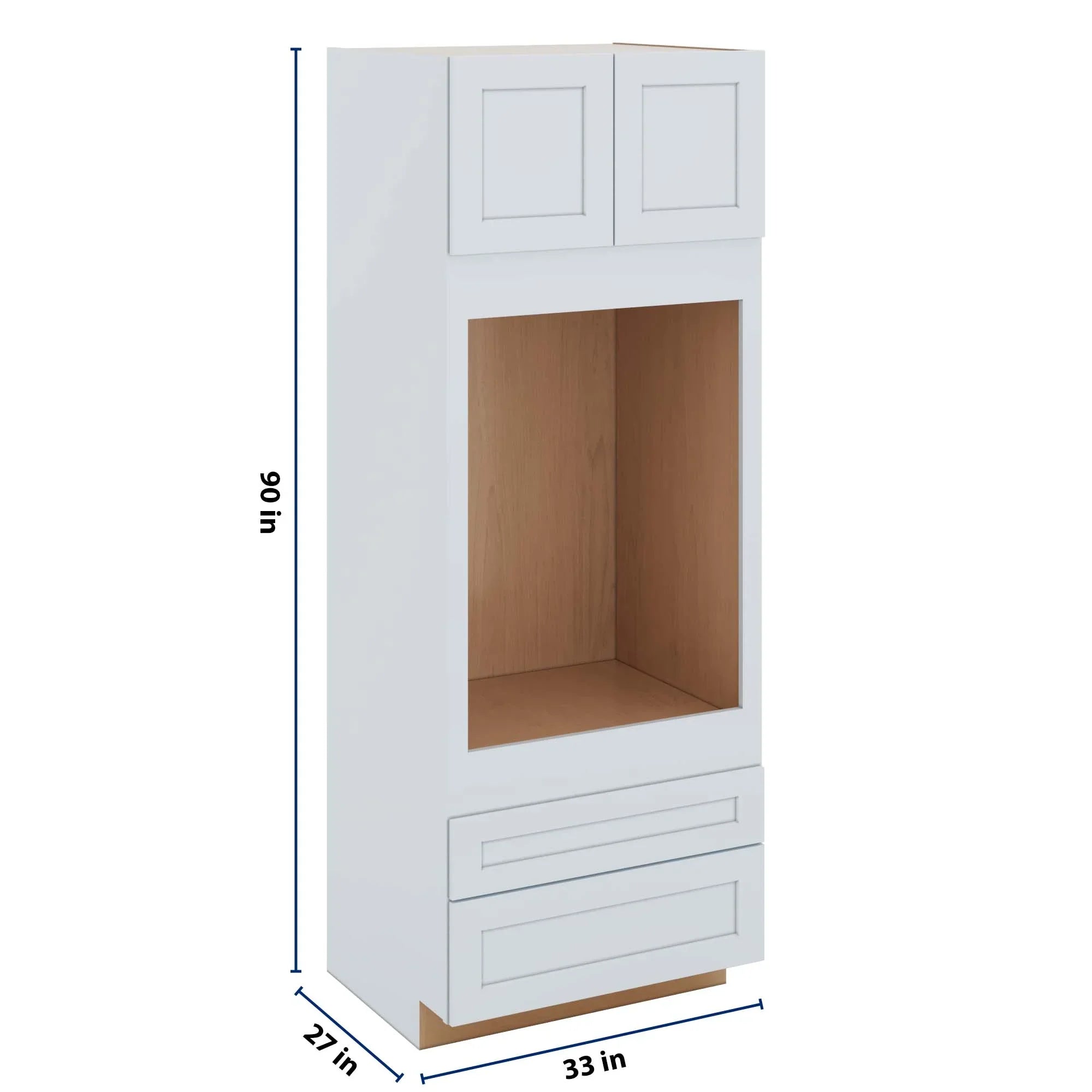 J&K White Shaker S8 Single Oven w/Two (2) Bottom Drawers 33" W x 90" H x 27" D