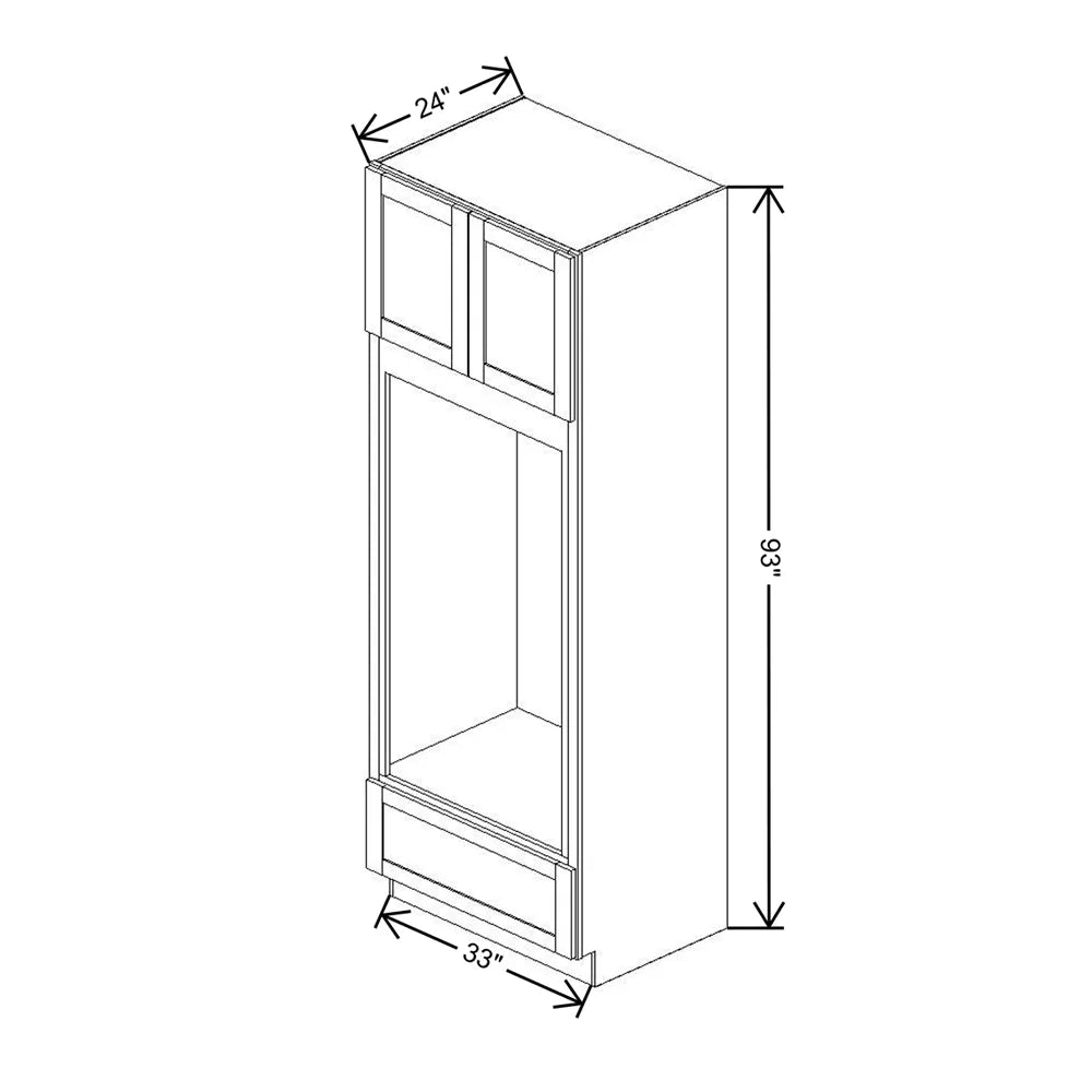 Fabuwood Allure Galaxy Dove 33" W X 93" H X 24" D Double Oven Tall Cabinet