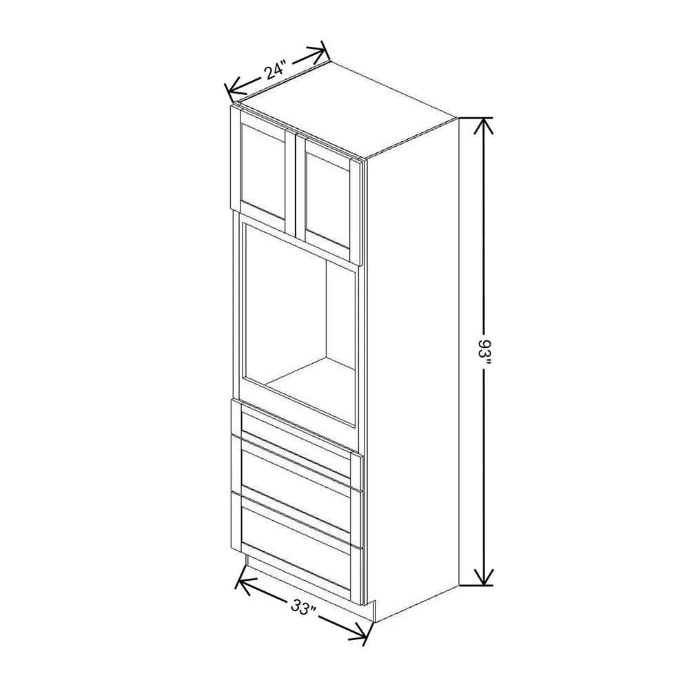Fabuwood Allure Galaxy Cobblestone 33" W X 93" H X 24" D Single Oven Tall Cabinet