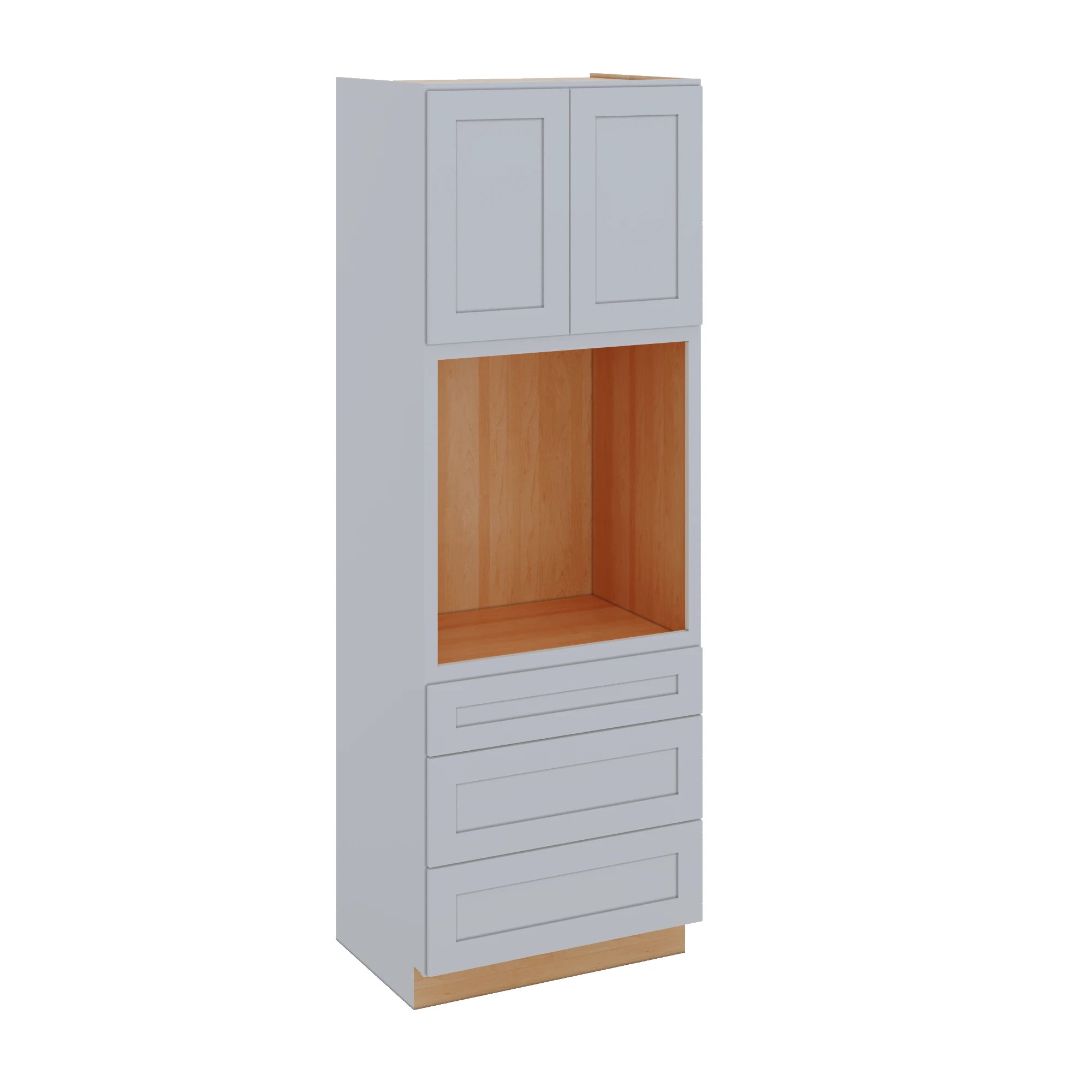 Modernform Cabinet Grey Shaker 33" W X 96" H X 24" D Oven Cabinet With 3 Drawers