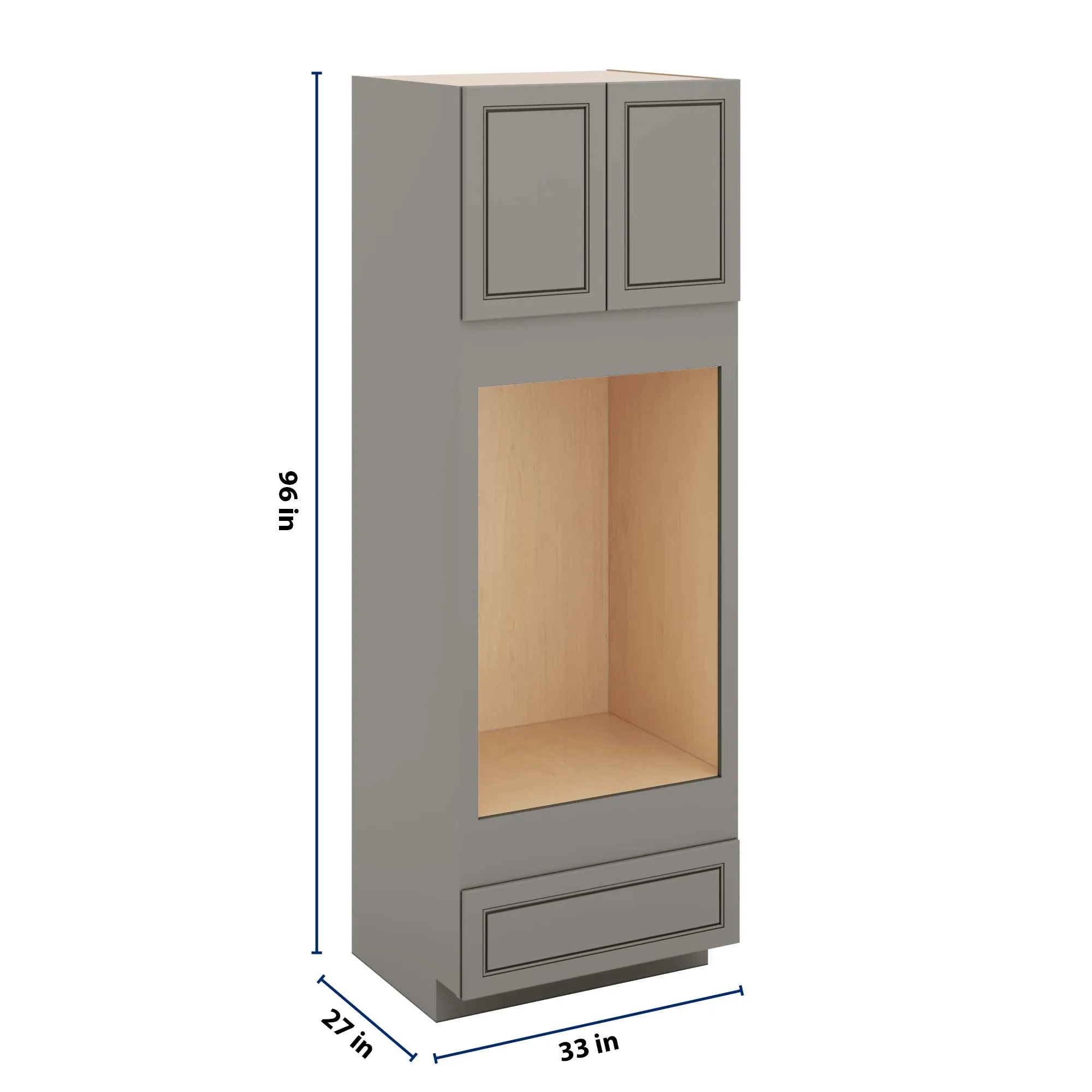 J&K Greige K3 Double Oven w/One (1) Bottom Drawer 33" W x 96" H x 27" D