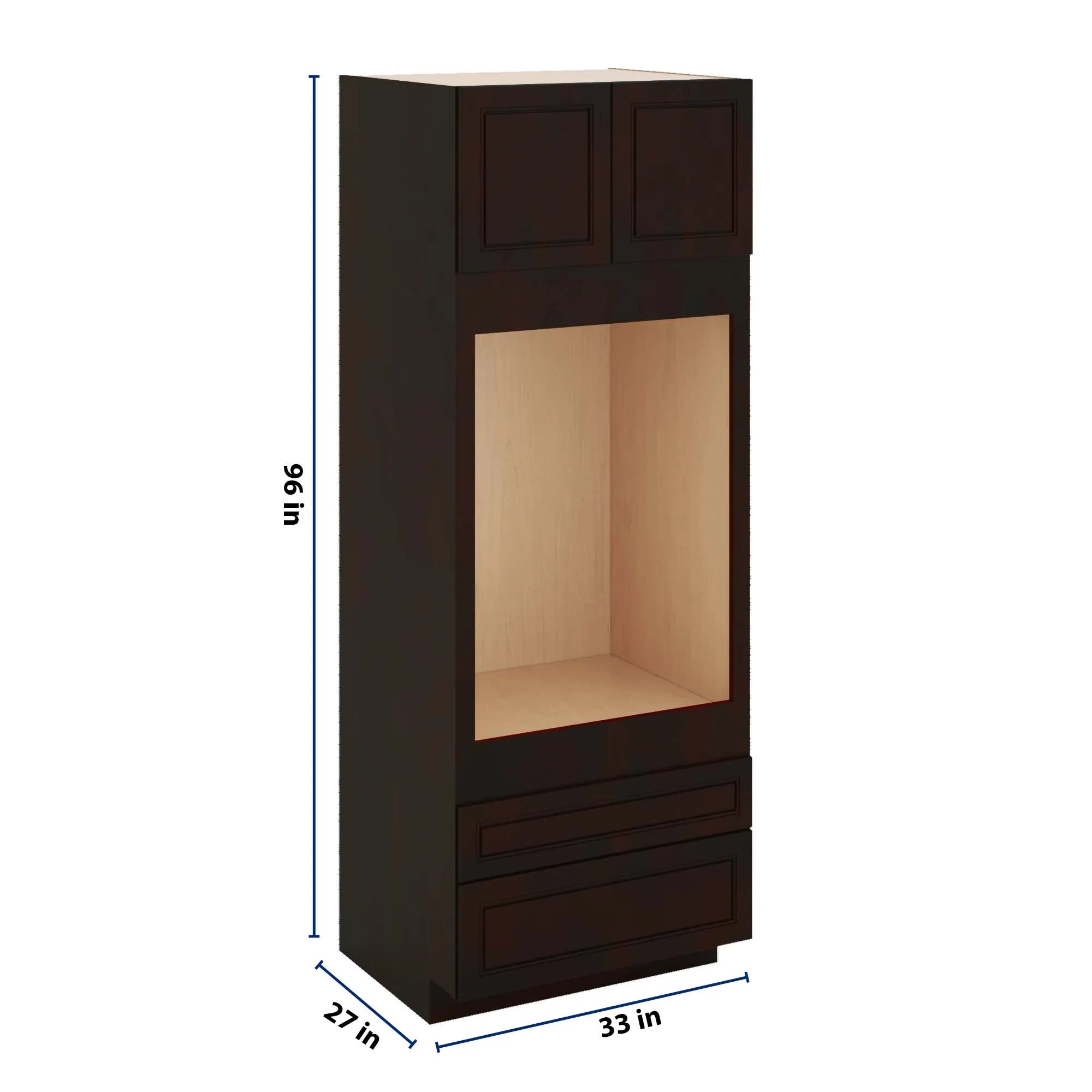 J&K Espresso K8 Single Oven w/Two (2) Bottom Drawers 33" W x 96" H x 27" D