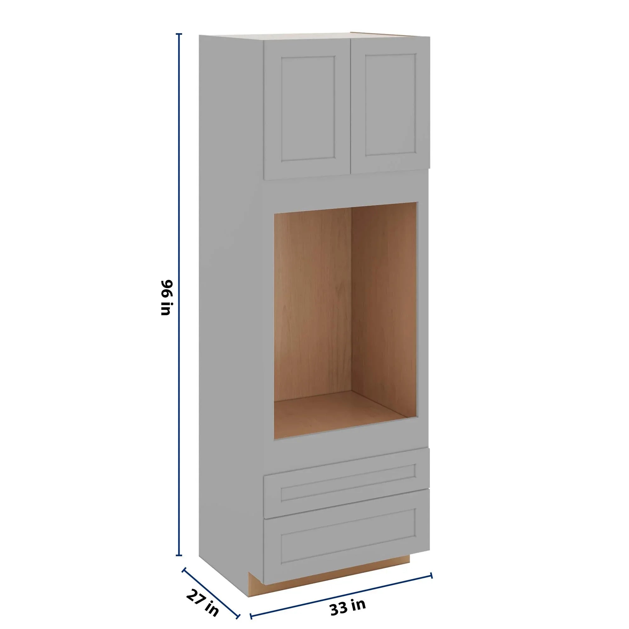 J&K Castle Grey S5 Single Oven w/Two (2) Bottom Drawers 33" W x 96" H x 27" D