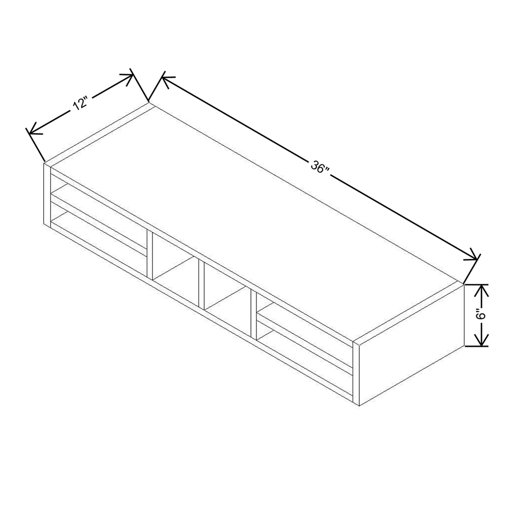 CNC Concord Elegant Smoky Grey 36" W Organizer Cubby