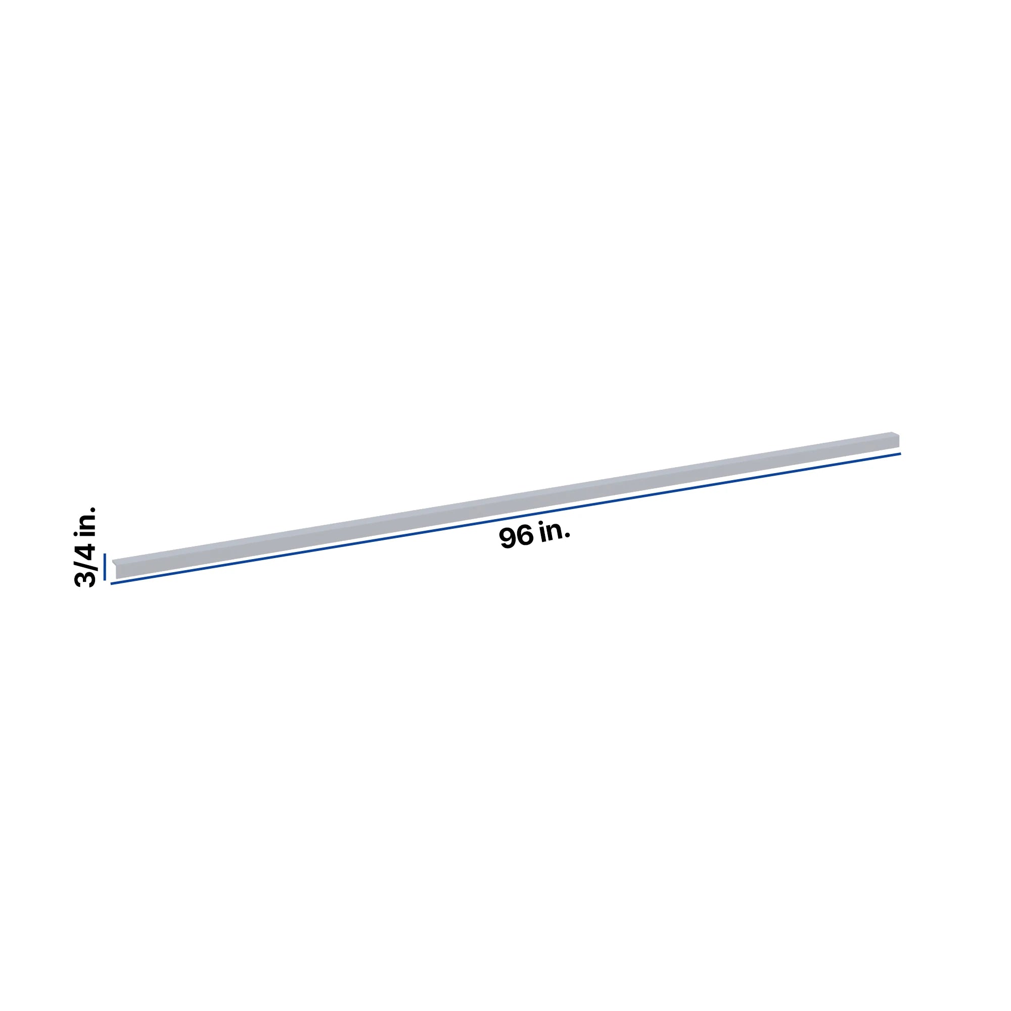 Modernform Cabinet Grey Shaker 96" W X 3/4" H X 3/4" D Bottom Outside Crown Molding