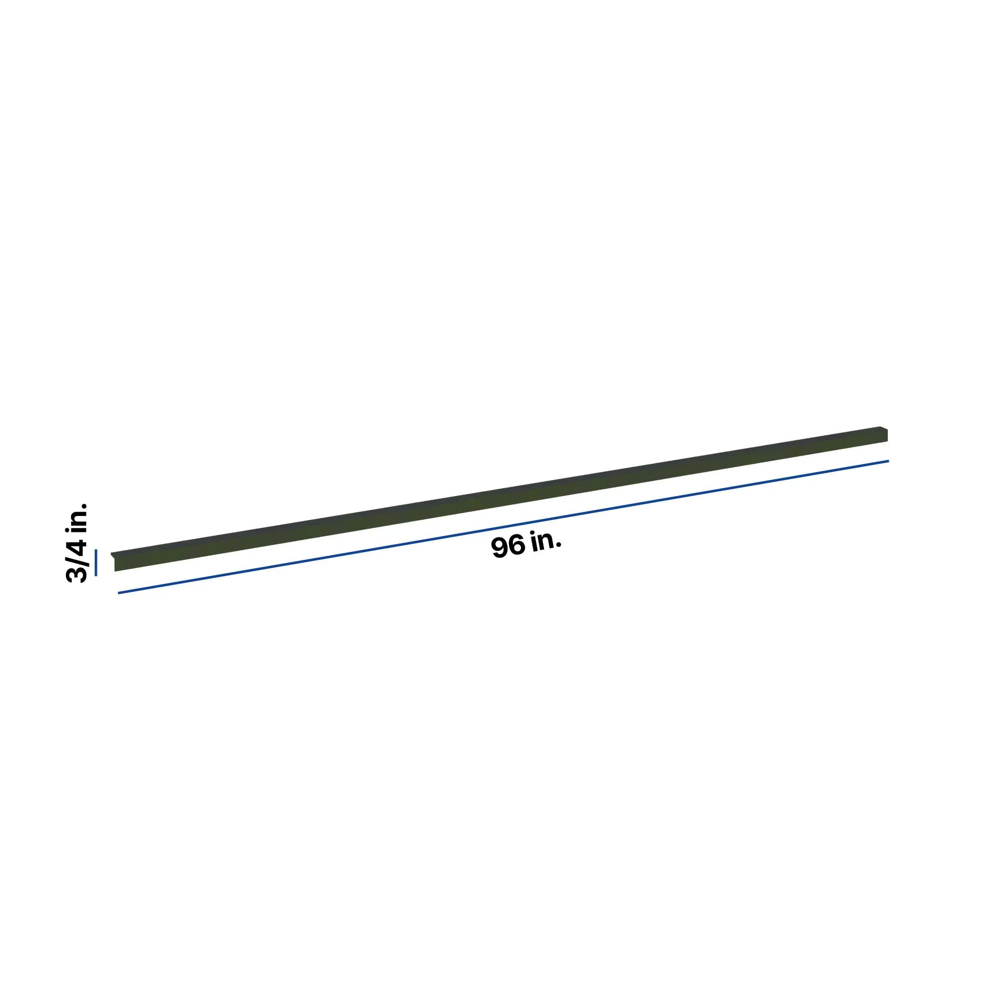 Modernform Cabinet Slim Sage Green 96" W X 3/4" H X 3/4" D Bottom Outside Crown Molding