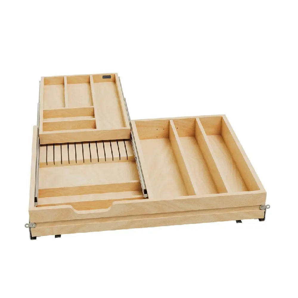Fabuwood Ovela Catalina Bianco Gloss 36" W 2 Tier Cutlery Combo Drawer
