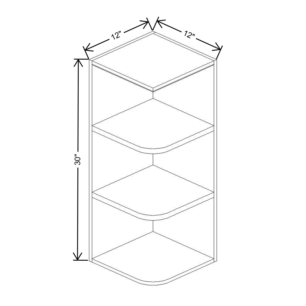 Fabuwood Quest Discovery Frost 12"W X 30"H Wall Open End