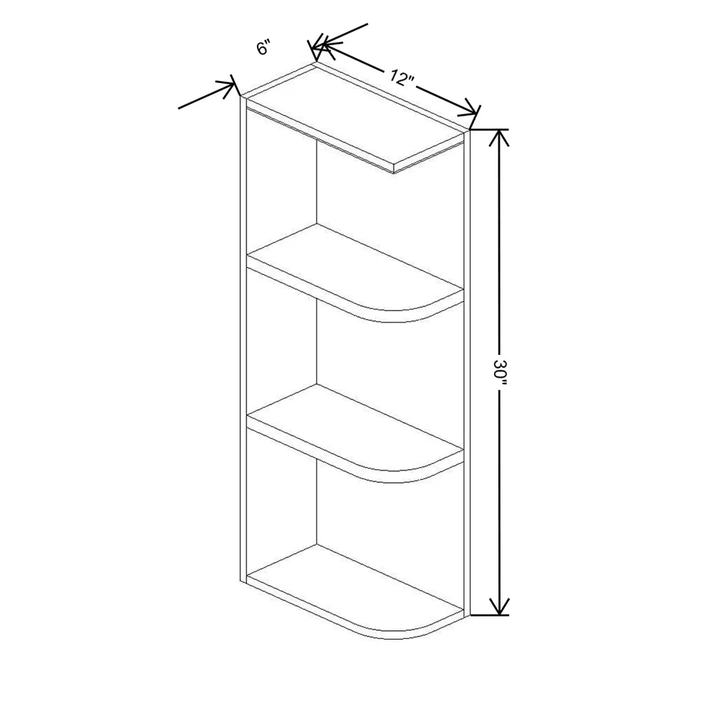 Fabuwood Allure Galaxy Cobblestone 06" W X 30" H X 12" D Wall Open Left End Cabinet