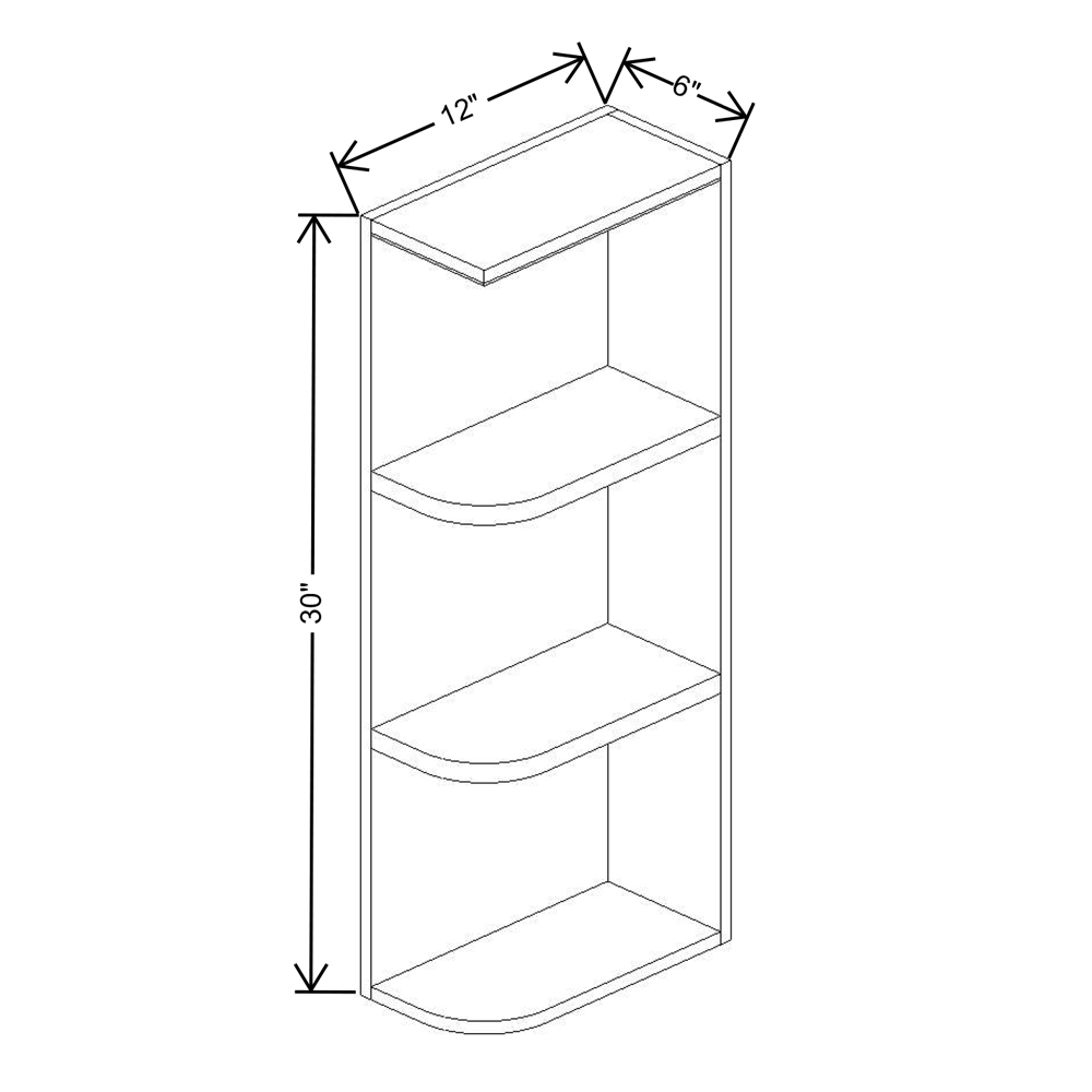 Fabuwood Quest Discovery Frost 06"W X 30"H Wall Open End