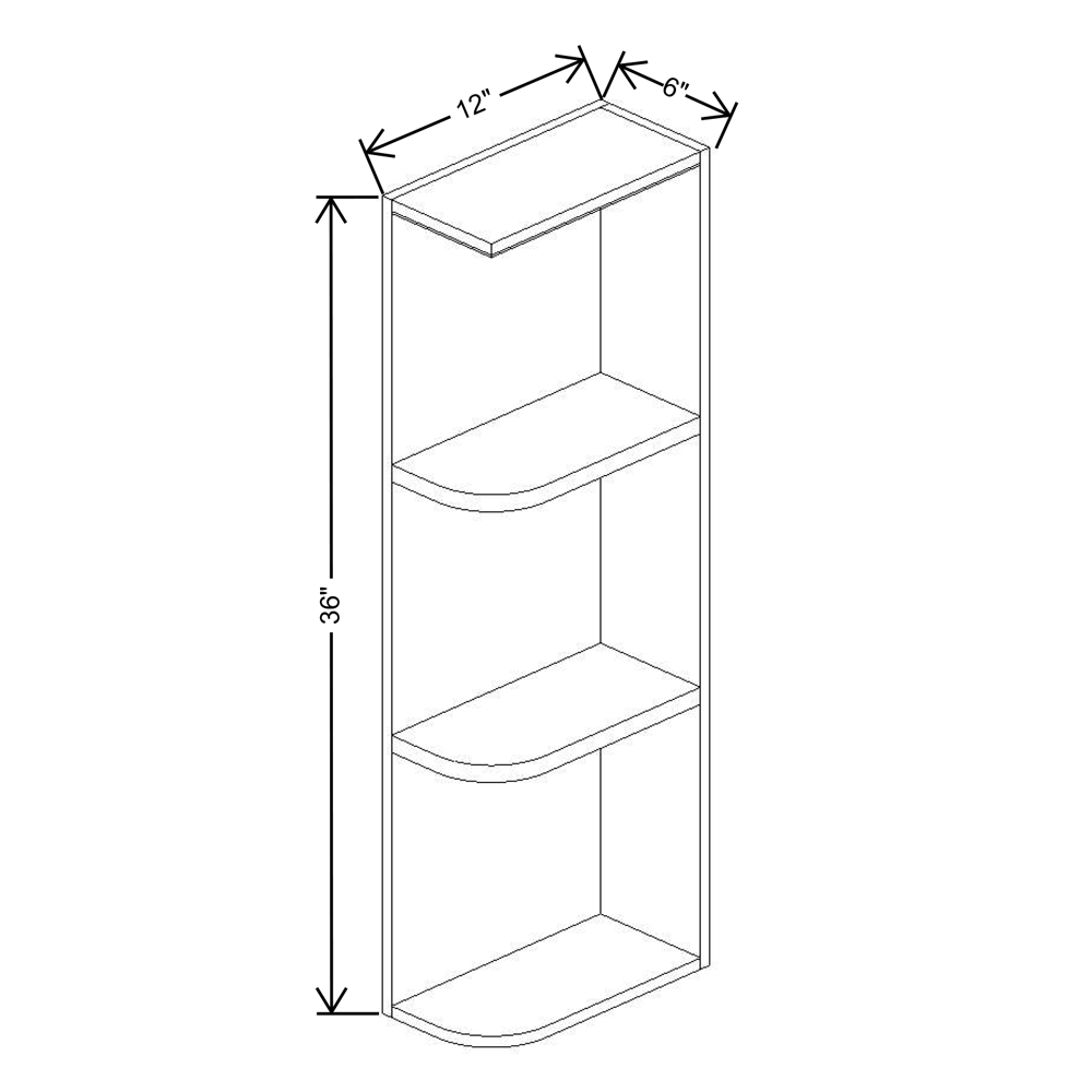 Fabuwood Allure Luna Kona 06"W X 36"H Wall Open End