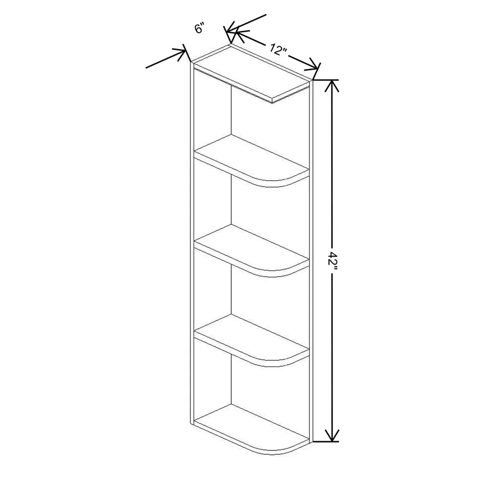 Fabuwood Allure Luna Kona 06" W X 42" H X 12" D Wall Open End Cabinet