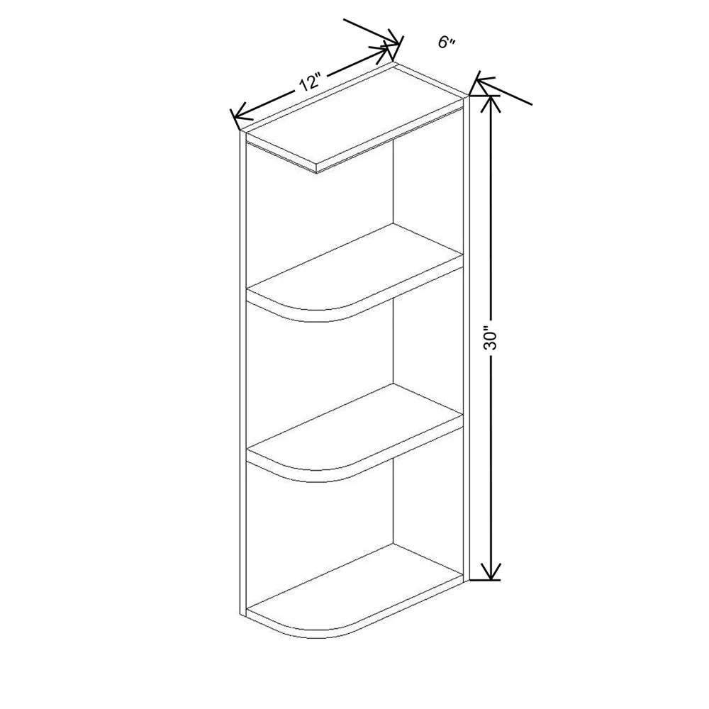 Fabuwood Allure Luna Desert Oak 06" W X 30" H X 12" D Wall Open End Cabinet