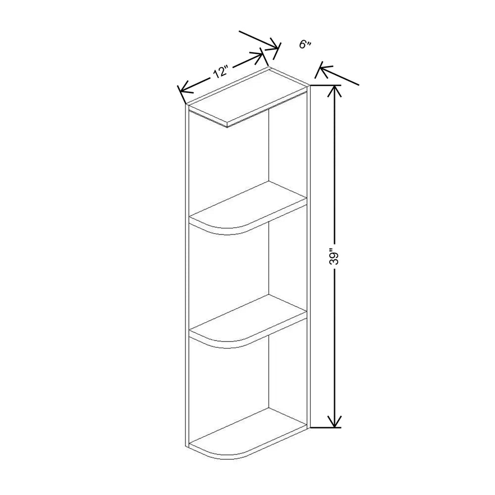 Fabuwood Allure Galaxy Cobblestone 06" W X 39" H X 12" D Wall Open Left End Cabinet
