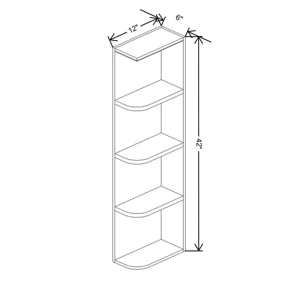 Fabuwood Allure Luna Desert Oak 06" W X 42" H X 12" D Wall Open End Cabinet