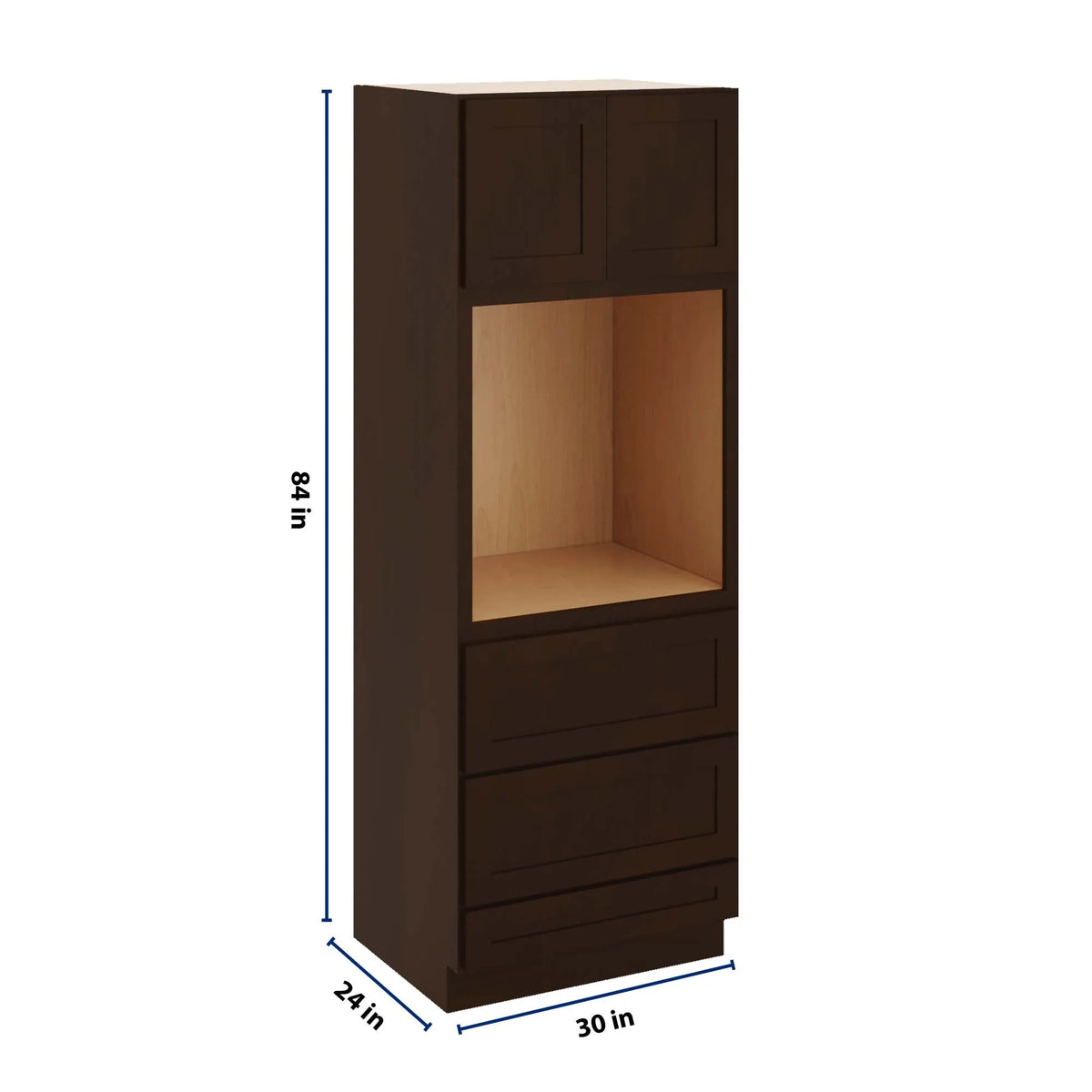 CNC Luxor 5-Piece Espresso 30" W X 84" H Double Door Oven Cabinet
