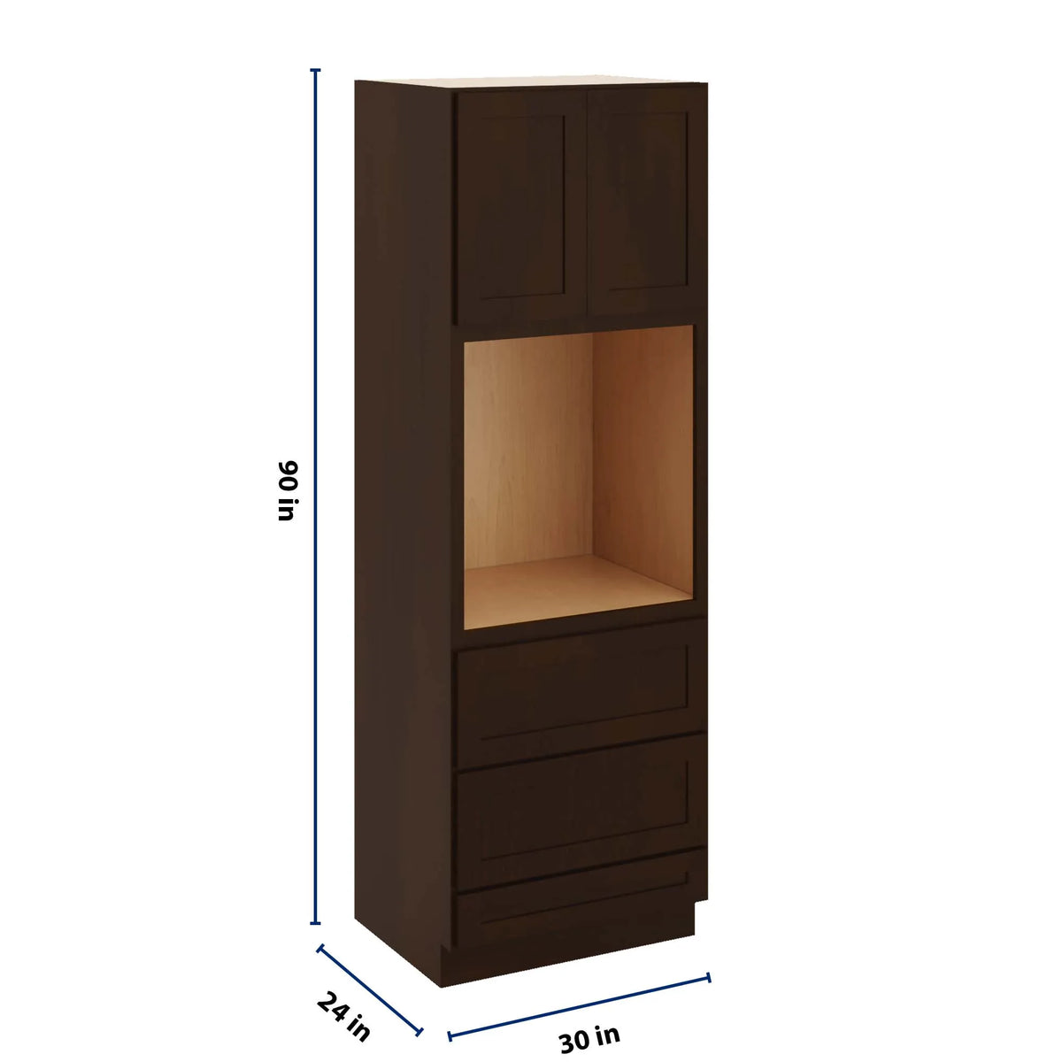 CNC Luxor 5-Piece Espresso 30" W X 90" H Double Door Oven Cabinet