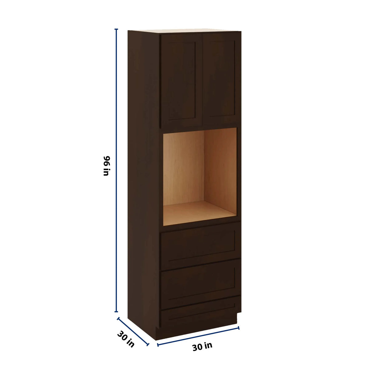 CNC Luxor 5-Piece Espresso 30" W X 96" H Double Door Oven Cabinet