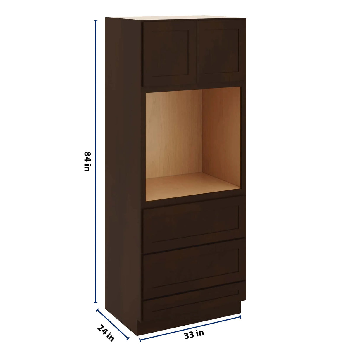 CNC Luxor 5-Piece Espresso 33" W X 84" H Double Door Oven Cabinet