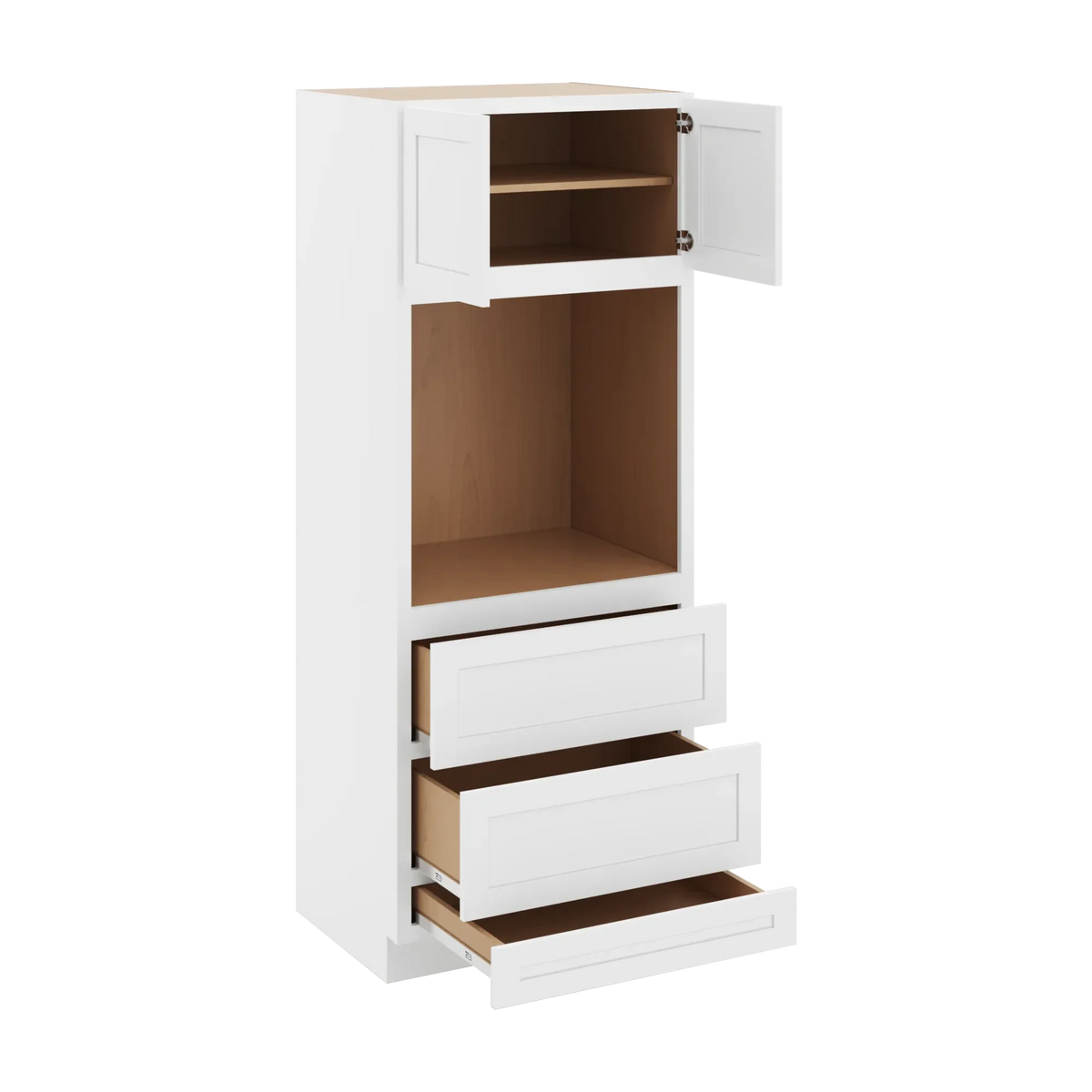 cnc luxor white 33 w x 84 h double door oven cabinet