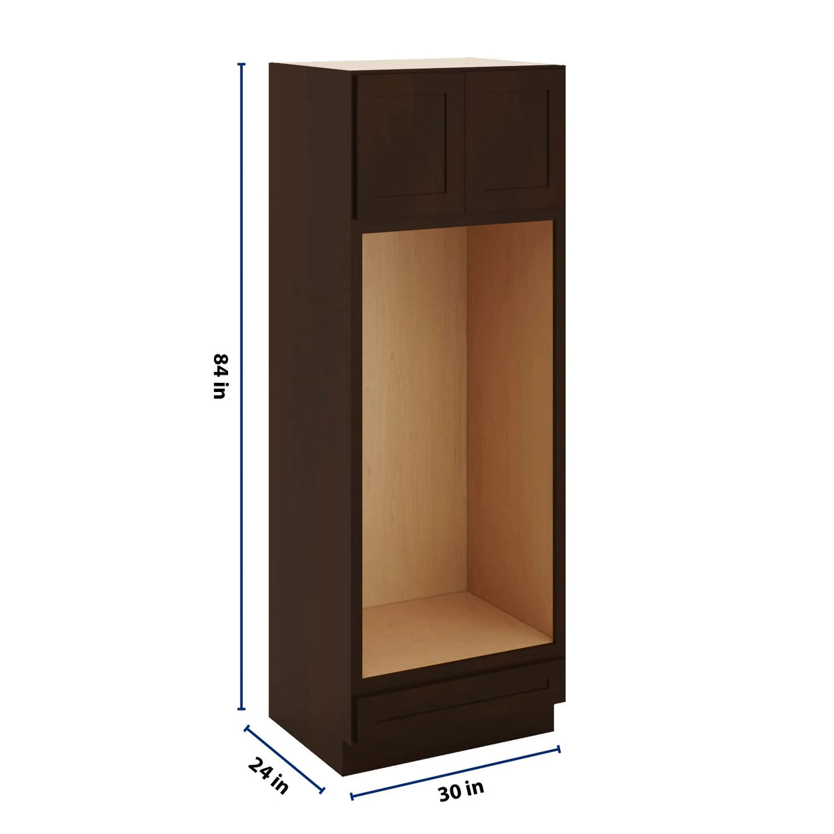 CNC Luxor 5-Piece Espresso 30" W X 84" H Double Oven Cabinet