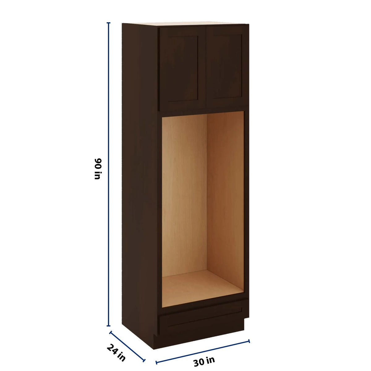 CNC Luxor 5-Piece Espresso 30" W X 90" H Double Oven Cabinet