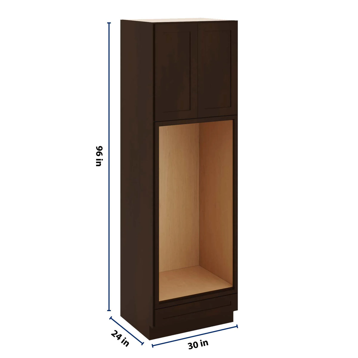 CNC Luxor 5-Piece Espresso 30" W X 96" H Double Oven Cabinet