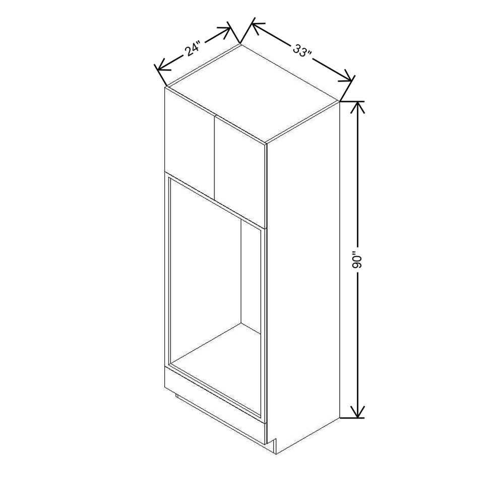 CNC Classic Milano Ash 33" W X 90" H Double Oven Cabinet