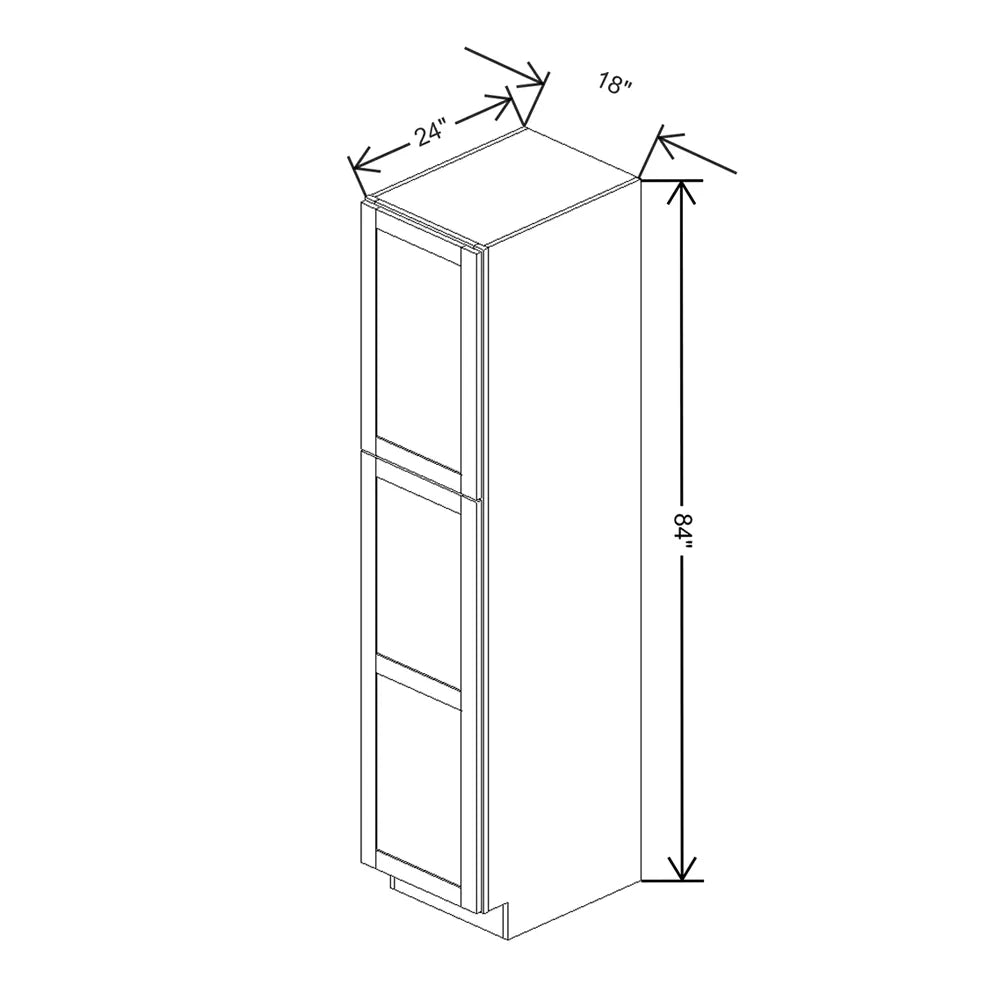 Kitchen Cabinet Distributors Shaker Designer White 5PC Pantry - 18" W x 84" H