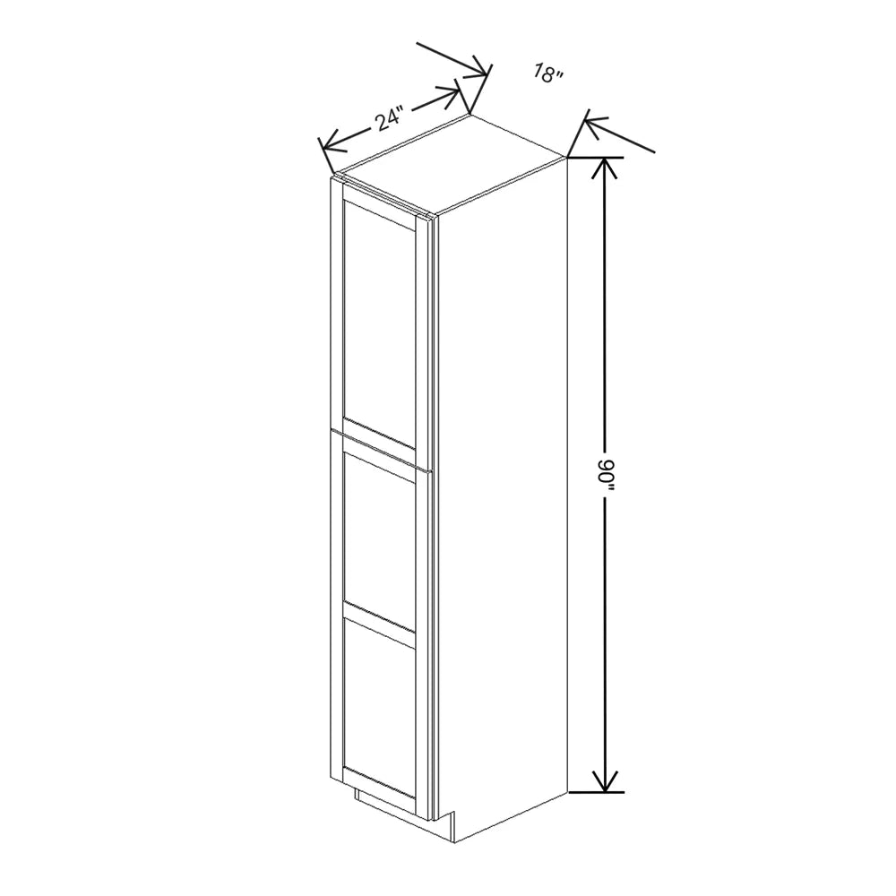 Kitchen Cabinet Distributors Shaker Designer White 5PC Pantry - 18" W x 90" H