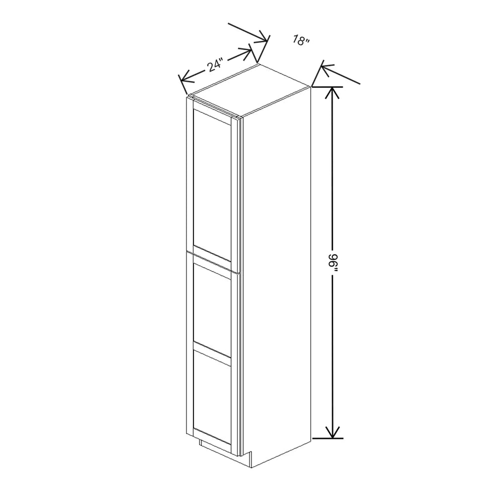 Kitchen Cabinet Distributors Shaker Designer White 5PC Pantry - 18" W x 96" H