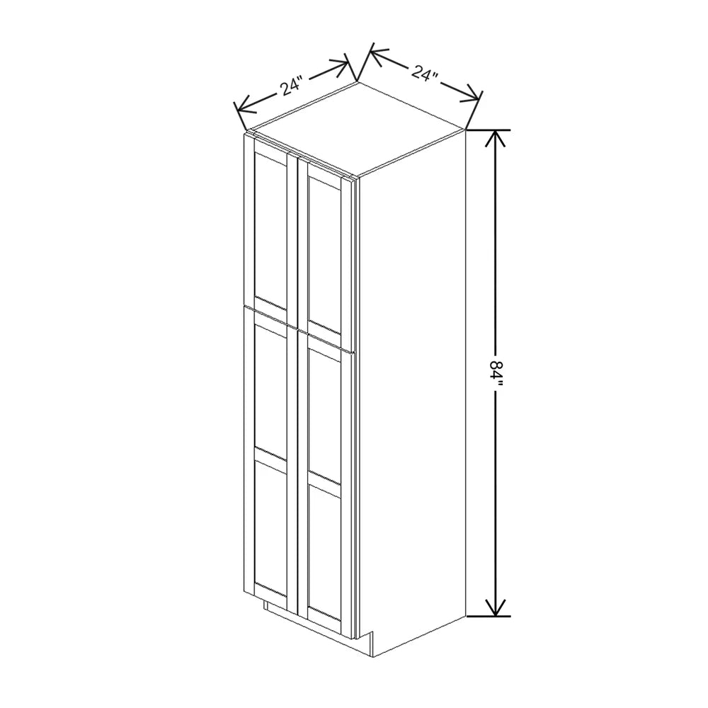 Kitchen Cabinet Distributors Shaker Designer White 5PC Pantry - 24" W x 84" H