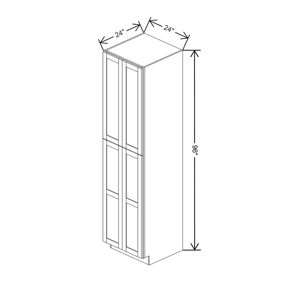 Kitchen Cabinet Distributors Shaker Designer White 5PC Pantry - 24" W x 96" H