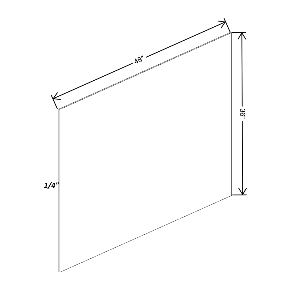 Wolf Classic Berwyn Opal Paint Vinyl Finished End Panel - 48"W X 36"H X 1/4"D - (Vert)