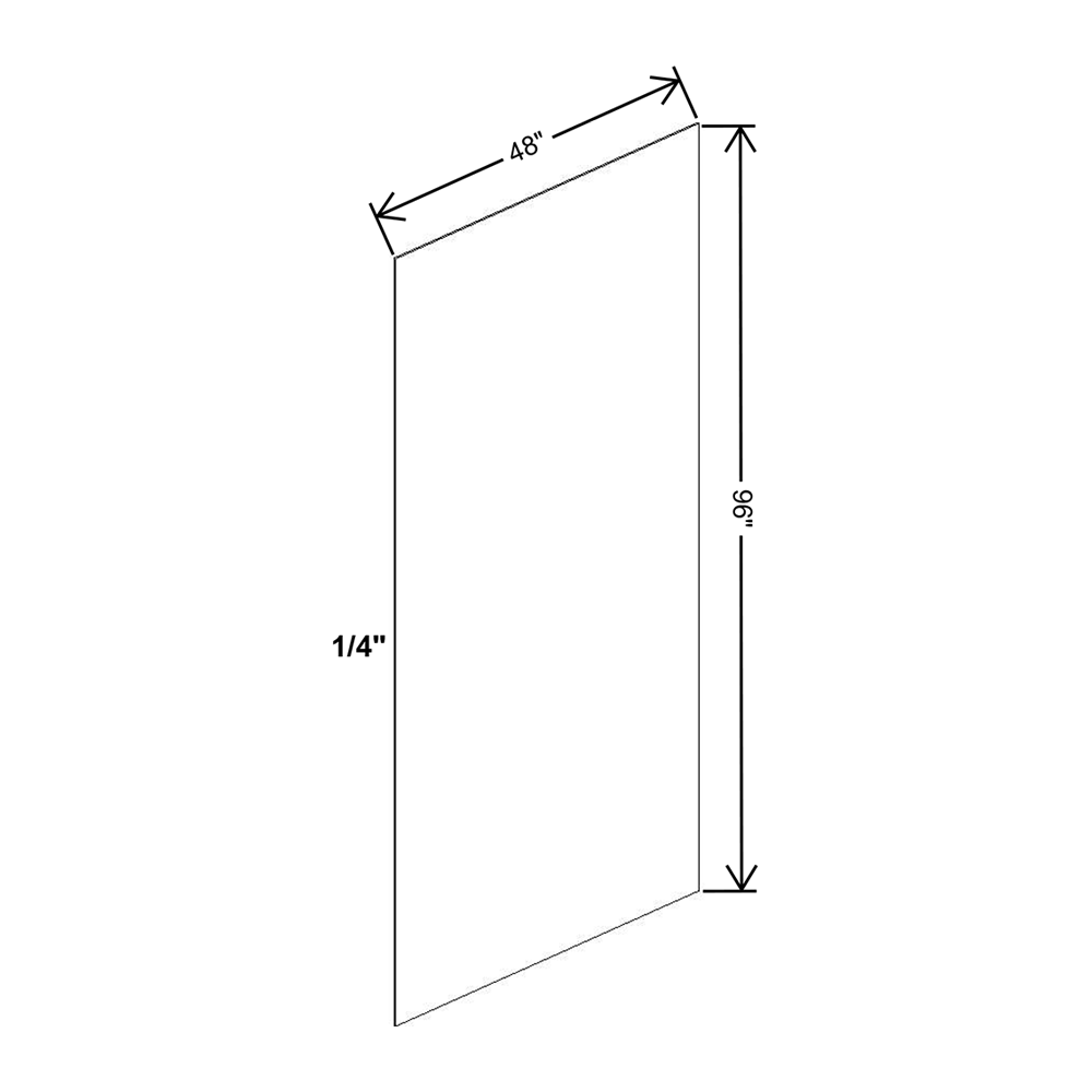 Wolf Classic Dartmouth Grey Stain Vinyl Finished End Panel - 48"W X 96"H X 1/4"D - (Horiz)