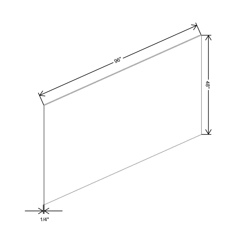 Fabuwood Allure Luna Dove 48" W X 96" H X 1/4" D Back Panel
